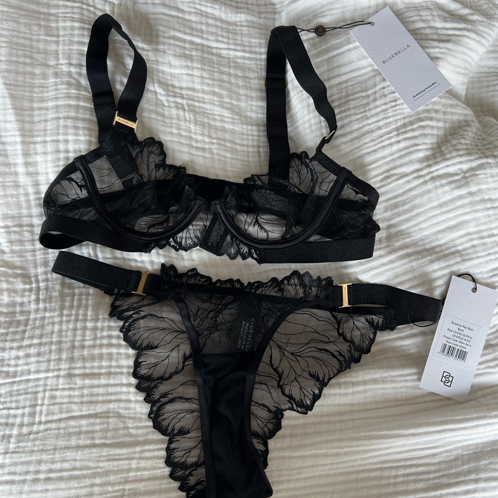 Bluebella Lingerie Set Black Lace Floral